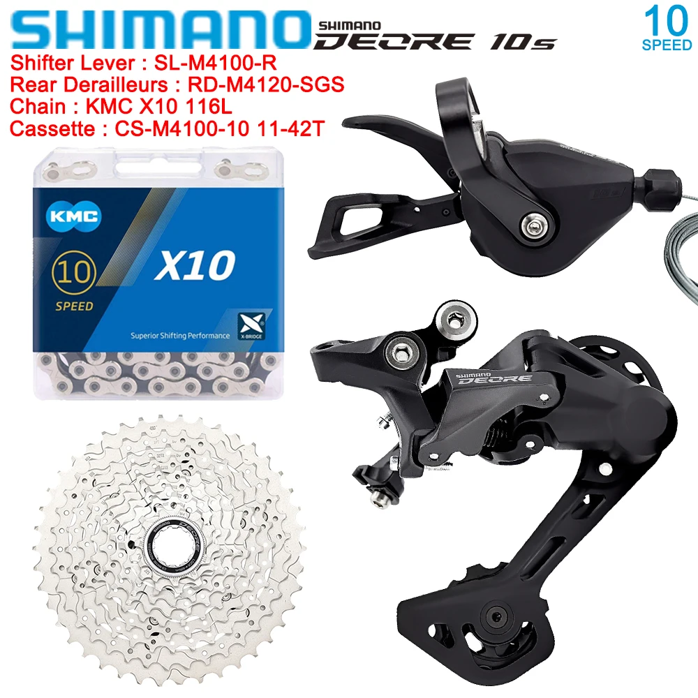 Shimano Deore M4100 1X10 Speed Kit For Mtb Bike SL-M4100 Shifter RD-M4120-SGS Re - $158.89