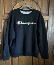 Champion Men&#39;s Sweatshirt, Powerblend, Fleece Midweight Crewneck Black Size L - £16.18 GBP