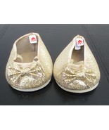 Build A Bear Workshop Gold Glitter Slip On Shoes With Bow - $11.79 CAD