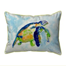 Betsy Drake Blue Sea Turtle Large Indoor Outdoor Pillow 16x20 - £36.98 GBP