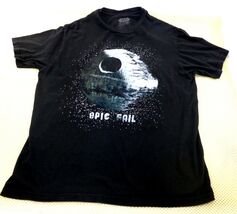 Star Wars Death Star Epic Fail T-Shirt Size L/XL Black Cotton Mens - $9.50