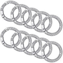 10 Pcs Bling Rhinestone O Rings Spring Round Snap Clip Buckle Simple Metal Keych - £12.63 GBP