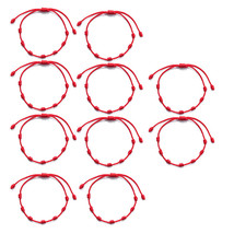 10Pcs 7 Knots Red String Bracelets for Protection Good Luck Amulet for S... - $20.60