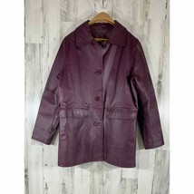 Centigrade Womens Leather Jacket Car Coat Purple Plum Lined Medium READ - $24.24