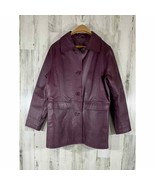 Centigrade Womens Leather Jacket Car Coat Purple Plum Lined Medium READ - £18.95 GBP