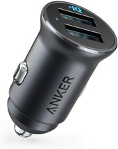 Anker Car Charger, Mini 24W 4.8A Metal Dual USB Car Charger, PowerDrive 2 Alloy - £17.17 GBP