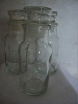 These are 3 Small Medicinal Clear Glass Bottles. (#0492)  - $29.99