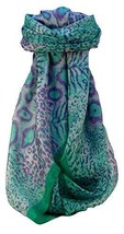 Mulberry Silk Contemporary Square Scarf Chanderi Emerald by Pashmina &amp; Silk - $26.59