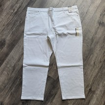 New  Terra &amp; Sky Womens Plus Size 26W Petite Straight Leg White Jean Hig... - $19.79