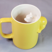 Disney Store Mug Winnie the Pooh Yellow &amp; White Ceramic 3D Head Inside 1... - $14.80