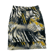 East5th Classy Skirt ~ Sz M ~ Knee Length ~ Gray, White, Yellow ~ Elastic Waist - £17.69 GBP