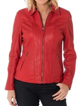 Women Leather Jacket Slim fit Biker Motorcycle Genuine Lambskin Jacket W... - £90.84 GBP