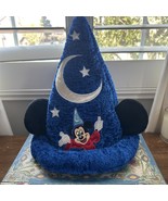 Disney Parks Mickey Mouse Fantasia Hat With Ears Wizard Blue Plush Pre-O... - $523.43 MXN