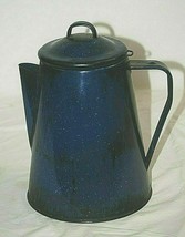 Classic Blue Speckled Enamelware Graniteware Coffee Pot Percolator Campi... - $29.69
