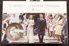Wedding Celebration White No Mess Streamer Confetti Streamer Throwers 6 Per Box - £9.53 GBP