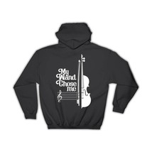 My Wand Chose Me Violin Treble Clef Musical Wall Poster : Gift Hoodie Black And  - £28.76 GBP