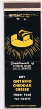 Matchbook Cover Buy Ontario Cheddar Cheese  - £0.76 GBP