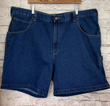 Cabela&#39;s Mens Carpenter Denim Jean Shorts Dark Wash 100% Cotton Size 48 - £28.30 GBP