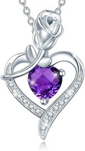 Fine Jewelry Birthstone Necklaces for Women Sterling Silver Genuine or Created - £38.99 GBP
