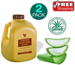 2 Pack Forever Living Aloe Vera Juice Preservative Free 33.8 fl.oz Exp Date 2025 - £31.45 GBP