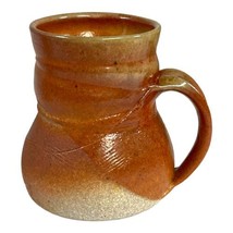 Hand Thrown Studio Art Pottery Brown/Beige Stoneware Mug Cup Glazed  4” Artisan - £24.36 GBP