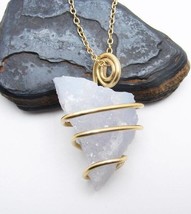 Beautiful Blue Chalcedony Agate Pendant Merlin&#39;s Gold #103 - $44.44
