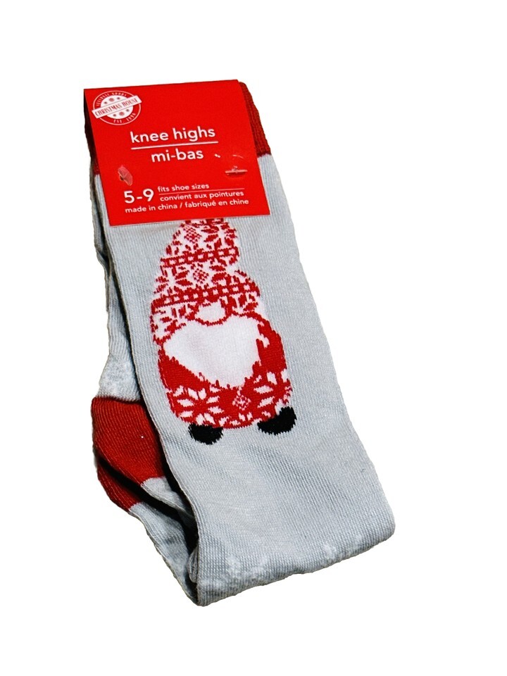 Christmas House Christmas Gnome Knee Highs Socks Fits Shoes 5-9 - $6.81