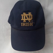 Vintage Notre Dame Licensed Logo Adjustable Embroidered Blue Hat Cap Ncaa - £11.59 GBP