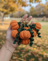 Handmade Crochet Amigurumi Pumpkin Keychain – Cute Fall Autumn Bag Charm... - $25.00