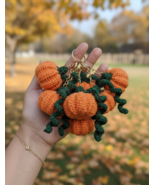 Handmade Crochet Amigurumi Pumpkin Keychain – Cute Fall Autumn Bag Charm... - $25.00