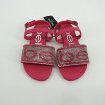 Bebe Girls Embellished Logo Slingback Pink Sandal Size 4 NWT $36 - $17.82