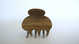 Faux bamboo wood medium/small metal hair claw clip  barrette - £8.00 GBP