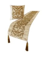 Ornamento Oro - Jacquard Gold Decorative Bed Runner and Pillow Cover - £84.85 GBP+