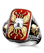 Roman Shield Mens ring Sterling Silver Lge - $2,239.19 MXN
