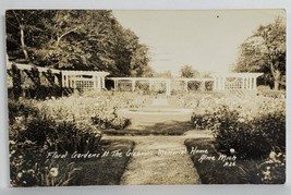 Alma Michigan RPPC Floral Gardens atvthe Gleanors Memorial Home Postcard T12 - £3.95 GBP
