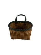 Small Free Standing or Wall Hanging Wicker Basket Primitive Country Gree... - $24.75