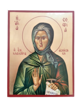 Saint Sophia the Ascetic of Kleisoura Byzantine Greek Orthodox Golden Le... - $36.12