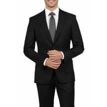 Men's Levent Serez Turkish Suit Super 160's Italian Wool 22289 Jet Black image 2