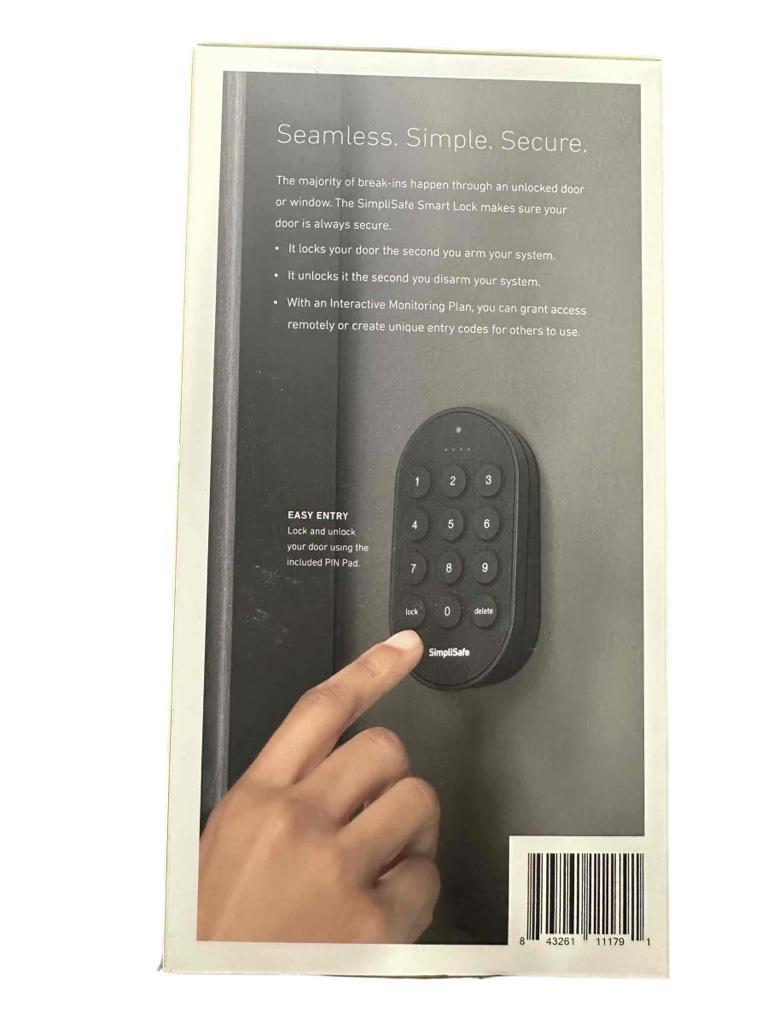 NEW SimpliSafe Black Smart Door Lock With PIN Pad Smart Door Locks