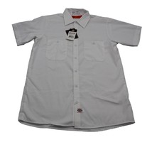 Dickies Shirt Mens M White Short Sleeve Button Up Collared Woven Casual Top - £19.46 GBP