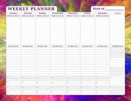 Magnetic Weekly Calendar - 52 Undated Sheets - Notepad Desk Pad - (Edition #005) - £6.34 GBP