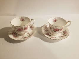 2 - Royal Albert Lavender Rose Tea Cups and Saucers England Bone China - £17.58 GBP