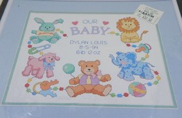 Dimensions  No Count Cross Stitch Kit Our Baby Birth Record New 1993 - $18.99