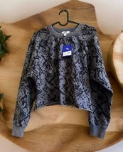 Joy Lab Black Snake Odyssey French Terry Crew Neck Pullover Sweatshirt S... - $19.79