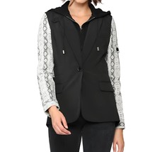 Fate hooded blazer in White/Black - $64.00