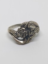 Vintage Sterling Silver 925 Rose Ring Size 5 - $22.00