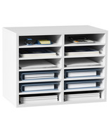 VEVOR Wood Literature Organizer Adjustable File Sorter 12 Compartments W... - £72.67 GBP