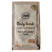 Sabon Body Scrub in Patchouli Lavender Vanilla Natural Dead Sea Salt 0.5... - $2.25