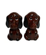 Vtg Japan Enesco Basset Hound Daschund Puppy Dog Salt &amp; Pepper Shakers R... - $19.79