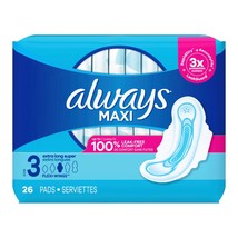 26 Ct. Always Maxi Pad Size 3 Bladder Control Pad, Flexi-Wings Super Abs... - $17.62